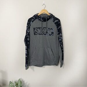 [Nike] Swoosh Gray & Black Camo Print Hoodie Sweatshirt